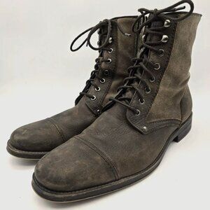 Aston Grey 500429 Bowers Captoe Combat 2-tone Brown Leather Boot Mens Size 13